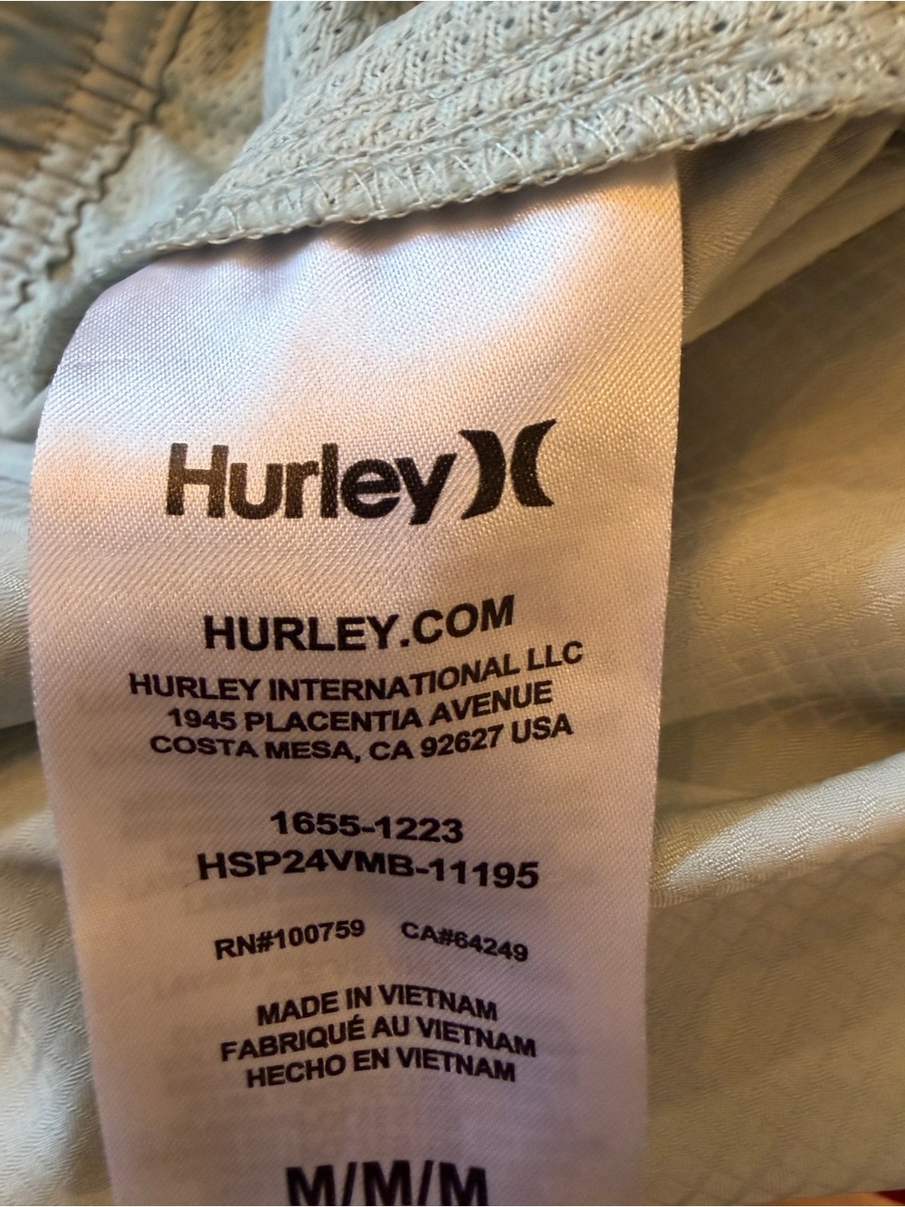 Hurley Light Sage Green Men’s Hybrid Shorts - Picture 8 of 8